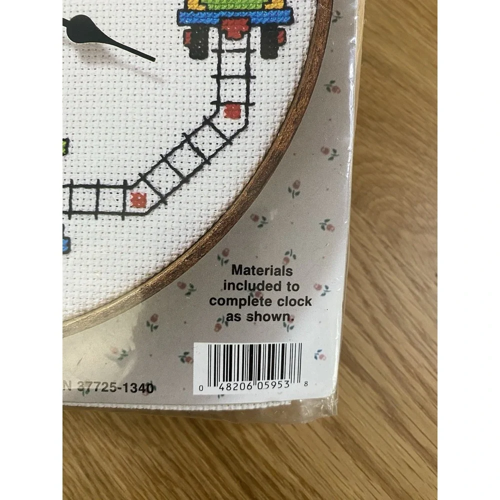 New Stitch 'N Time On Time Tracks Train Clock Counted Cross Stitch Kit 5953